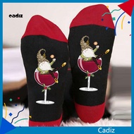 CADI Christmas Gift Socks Unisex Christmas Socks Christmas Cartoon Cute Socks for Women and Men Festive Mid-tube Socks with Santa Claus Deer Snowman and Wine Cup for Autumn