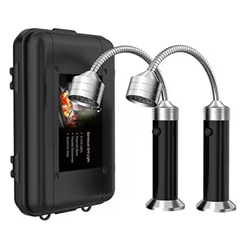 D2 2pcs Portable 360 Degree Magnetic LED Grill Light Lamp Adjustable BBQ Barbecue Grilling Lights Ou