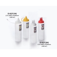 Elianware E-927(1H)/E-927(3H) 1(Single)/3(Triple) Holes 600ml 0.6L Sauce Squeeze Bottle Dispenser Sq