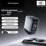 CUKTECH | หัวชาร์จ GaN CUKTECH 100W ชาร์จ MacBook + iPhone + Samsung พร้อมกัน หน้าจอ OLED แสดงพลังงา