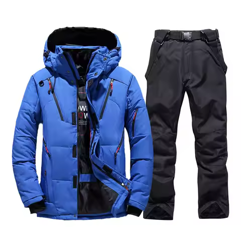 Ski Suit Men Camping Mountain Ski Jacket Ski Pants Warm Windproof Down Jacket Winter Overalls Outdoo