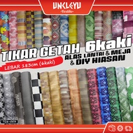 Tikar Getah 6 Kaki Alas Lantai & Meja/DIY-Hiasan/Lebar 183cm(6kaki)/0.45mm PVC Flooring Terbal/TG6-0