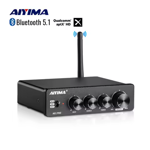 AIYIMA Audio A01 Pro TPA3116D2 Bluetooth Sound Power Amplifier 100W Mini Hifi Class D Stereo Amp Bas
