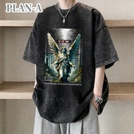 COD Easter Sunday / Church Outfit Plus Size Men's Easter Angel Print T-Shirt, Loose Fit, Short Sleev