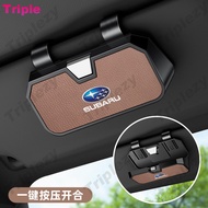 Multifunction Goatskin Genuine Leather Car Glasses Box Sunglasses Eyeglass Holder Case Clip Ticket O