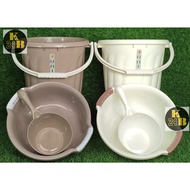 UNIK Mocha/Ivory Trio: 3-in-1 Set of Plastic Basin, Pail and Dipper
