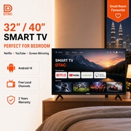 DTAC Smart TV 32 40 Inch TV Bilik Tidur FHD LED Android 14 Netflix HDMI USB 电视