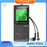 [UTnus9ddL] Portable AM FM Mini Radio with Pedometer Headphones Digital Tuning Sports Radio for Runn