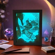 โคมไฟกระดาษแกะสลักสำหรับเด็กสุดสร้างสรรค์ HEIKESZ K4F Nezha 2มายากล Haohai ของตกแต่งตั้งโต๊ะไฟกลางคื