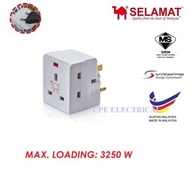 Selamat 3K331L 13A 3 Way Adaptor with Neon (SIRIM Approved) BUSSMANN FUSE
