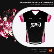 Demon Slayer - Nezuko Kamado | Sublimation Jersey, T-Shirt &amp; More Design Template | Adobe Illustrator