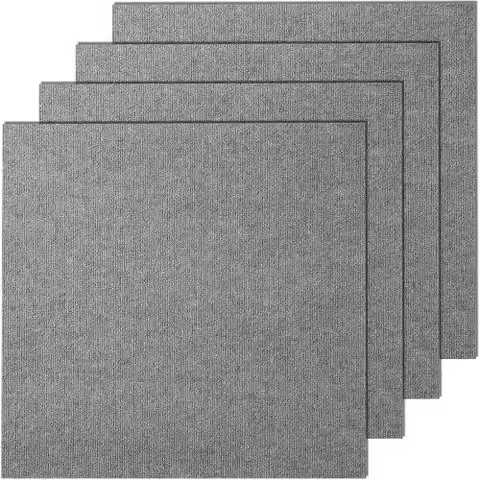 Carpet Tiles Peel and Stick, 24” x 24” Self Adhesive Carpet Floor Tile, Soft Padded Carpet Tiles, Ea