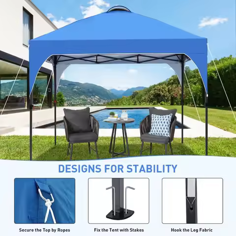 10x10 FT Pop Up Canopy, Instant Outdoor Canopy Tent with Carrying Bag, 3 Adjustable Heights - UV pro