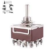 AC 380V 10A ON/OFF/ON 3 Positions 12 Pin Latching Toggle Switch 4PDT