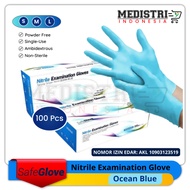 Nitrile Ocean Blue Gloves Pack Of 100