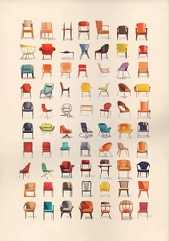 Mid Century Bauhaus Furniture Poster Vintage Design Classic Chair Artwork Canvas Painting Wall Art f