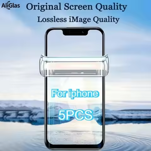 5Pcs High Definition Hydrogel Film For iPhone 13 14 Pro Max Mini High Sensitivity Non-breakable Scre