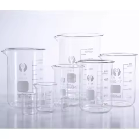5/10/25/50/100/150/200/250/300/400/500/600/800/1000mL Glass Beaker with Handle Chemical Lab Glasswar