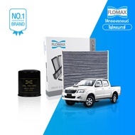 กรองน้ำมันเครื่อง - กรองแอร์รถยนต์ ไส้กรอง FLOMAX FMO234 FMC102 รุ่น Vigo Fortuner Commuter