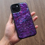 紫色 鮑魚貝殼 手工手機殼 適用iPhone16,15,14,13,12,11 Pro Max