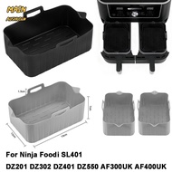 MAINAUSHUI6W Air Fryer Baking Tray, Rectangle Silicone Air Fryer Basket, Reusable Air Fryer Mold Tra