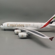47CM A380 Simulation Civil Airlines Passenger Aircraft Model with Wheels with Lights Model Aircraft 