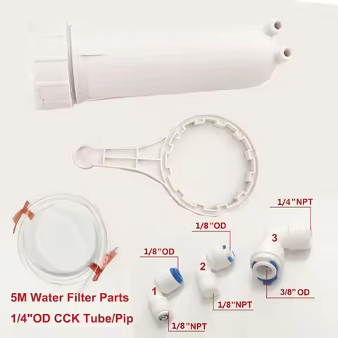 RO Membrane Housing 3012 for 3012-400 gpd/3012-600gpd Reverse Osmosis With 5M 1/4"OD CCK Parts Tube/
