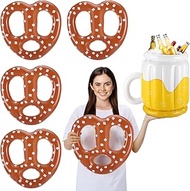Leyndo 7 Pcs Inflatable Oktoberfest Decorations, 1 Pcs Floating Cooler Beer Mug and 6 Pcs Inflatable