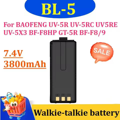 BL-5 7.4V 3800mAh Battery For BAOFENG UV-5R UV-5RC UV5RE UV-5X3 BF-F8HP GT-5R BF-F8/9 Walkie Talkie 