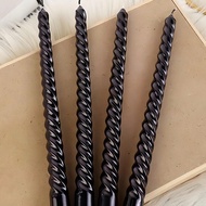 10 Inch Black Taper Candles Set Of 4,Ture Dripless Taper Candles,8 Hrs Clean Burning Candle Sticks,E
