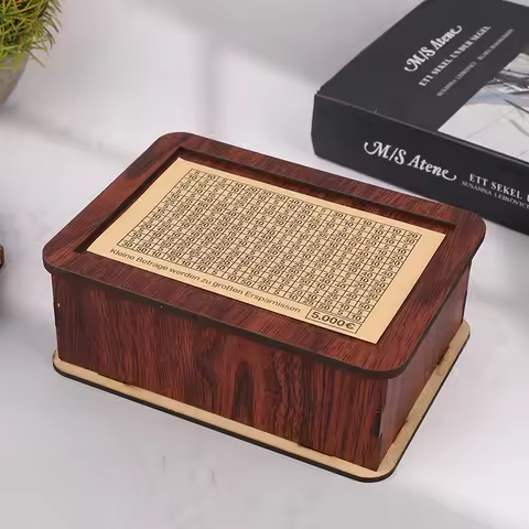 1 Set New Wooden Piggy Bank Money Container Money Box For Cash Saving Treasure Coin Case 1000/5000/1
