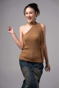 เสื้อเปิดไหล่ข้างเดียว ONE SHOULDER TANK TOP (Camel)