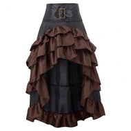 Cosplay Vintage Steampunk Dress Victorian Medieval Ruffled Lace Trim Gothic Skirts Women Corset Skir