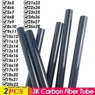 {WWVYL} :》 2Pcs 3K Full Carbon Fiber Tube Twill Glossy High Composite Hardness DIY Japan Material Pi
