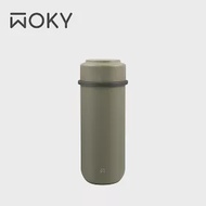 【WOKY 沃廚】輕量隨行陶瓷保溫瓶260ML墨綠色