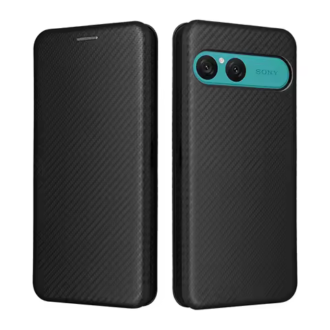 For Sony Xperia 10 VII Case Luxury Flip Carbon Fiber Skin Magnetic Adsorption Case For Sony10VII 10V