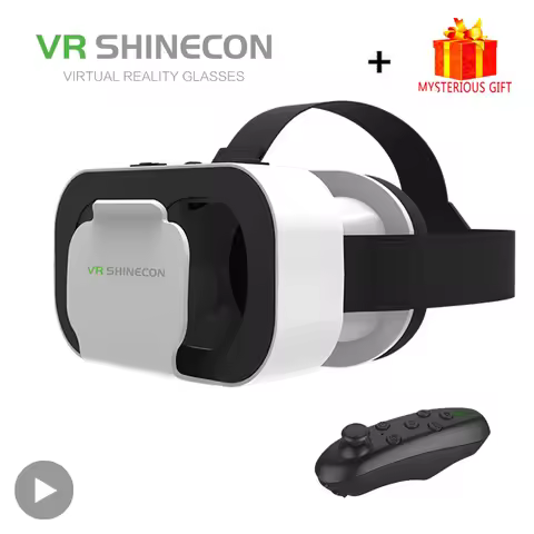 Shinecon VR Glasses Viar Virtual Reality Headset 3D Devices Helmet Goggles Lenses For Smartphone Sma