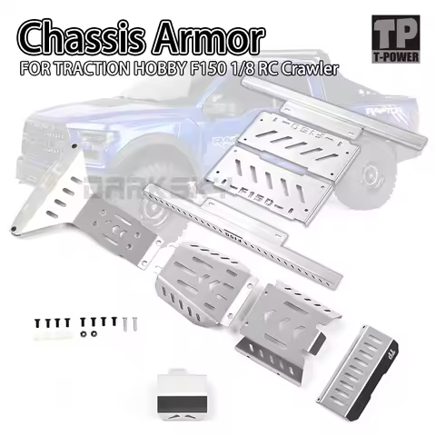 TP Metal Chassis Armor for TRACTION HOBBY KM F150 1/8 RC Model Car Crawler Modification Accessories
