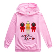 Squid Game Boys Girls Hoodie Spring and Autumn Cartoon Print Sweater Children's Fashion Hooded Pullover H1332A 65% Cotton