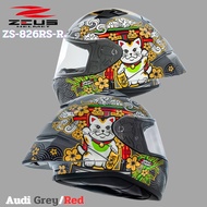 หมวกกันน็อคเต็มใบหุ้มคางZEUS รุ่น ZS-826 RS-R พร้อมสปลอยเลอร์หลัง Red/Gold M