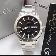 Jam Tangan Alexandre Christie 6512 Pria Silver Dial Black Original