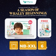 Offspring's Limited Edition “Whaley Season'" Fashion Diaper Tape/Pants - NB/S/M/L/XL/XXL [6 Pack]