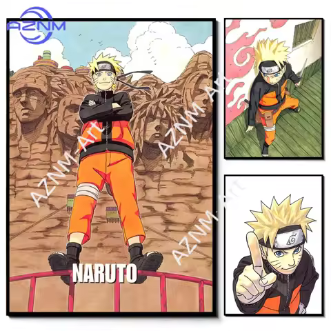 1PC ， Japanese Anime Naruto Uzumaki Frameless Canvas Core Print Poster Home Decor for Living Room Be