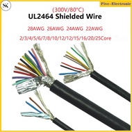 SK 2/5Meter UL2464 Shielded Wire 28AWG 26AWG 24AWG 22AWG 2/3/4/5/6/7/8/10/12/15/16/20/25 Core Shield