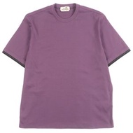 เสื้อยืดแขนสั้นคอกลมเย็บตะเข็บอานม้า ผ้าฝ้าย 100% สีม่วง ไซส์ S ผลิตในอิตาลี ของแท้ สำหรับผู้ชาย ยี่