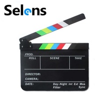 Selens Video Scene Clapperboard Clapper Board Acrylic Dry Erase Director TV Movie Film Action Slate 