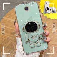 Plating Cute Astronaut Stand Holder Case for Samsung Galaxy J2 Prime J4 J6 Plus j7 Pro Soft Phone Cover