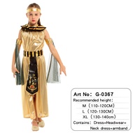 Children Adult Ancient Egyptian Pharaoh Goddess Cleopatra Cosplay Costume Gold Ancient Egyptian Cosp