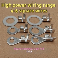 DJ431-4D-12D circular terminal D pin 0.8mm thick high-power wiring 4-6 square