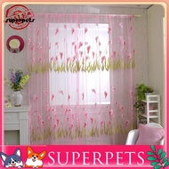  Flower Pattern Voile Rod Pocket Window Curtain Sheer Drape Home Bedroom Decor